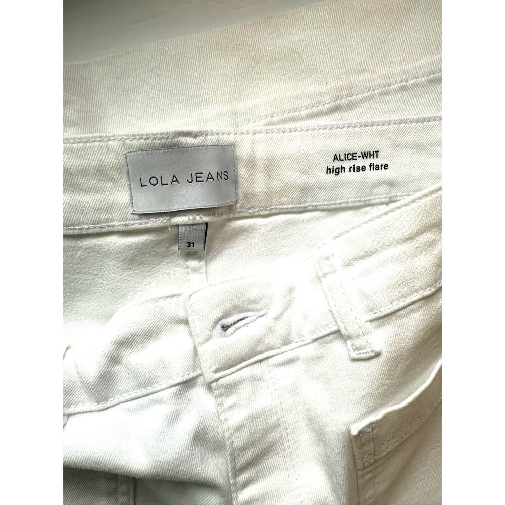 Lola Jeans White High-Rise Flare Jeans NWOT- Size 31 - Picture 5 of 9